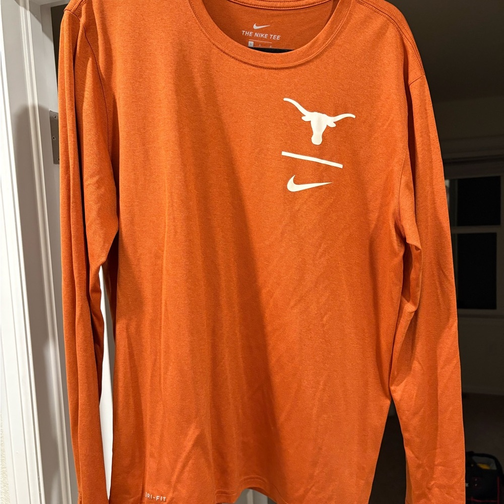 Nike- Texas Longhorns Orange Long Sleeve Performance Shirt